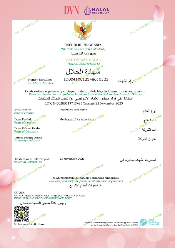 Sertifikat Halal Indonesia DVN